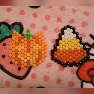 Kitty Pumpkin And Candy Corn Tapestry Set